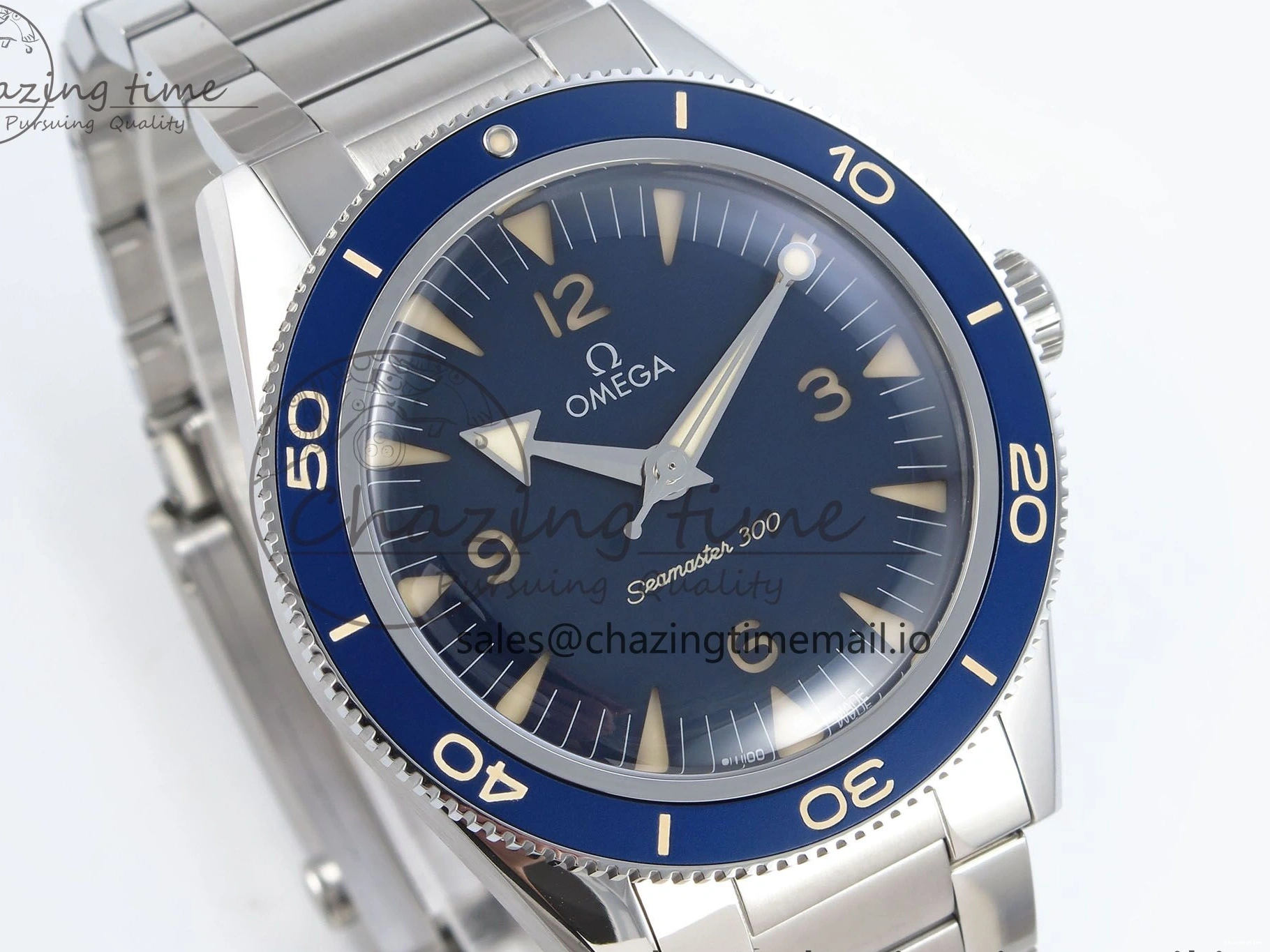 0209 Elegant Seamaster 300 Heritage SS VSF 1:1 Best Edition Blue Dial on SS Bracelet A 7701